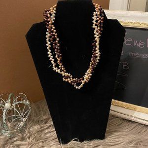 Multi-Strand Twisted Pearl Necklace